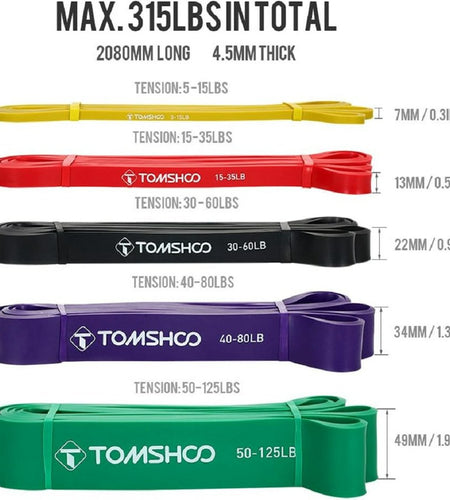 315Lbs Resistance Bands Set, 9Pcs Exercise Bands with Straps Handles and Door Anchor, Stretch Bands,Exercise Bands for Fitness, Gyms