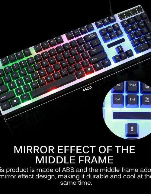 Load image into Gallery viewer, Rainbow Wired Gaming Keyboard and Mouse Combo, RGB Backlit Keyboard with 104 Key, USB Illuminated Gaming Mouse Set for Computer PC Gamer Laptop
