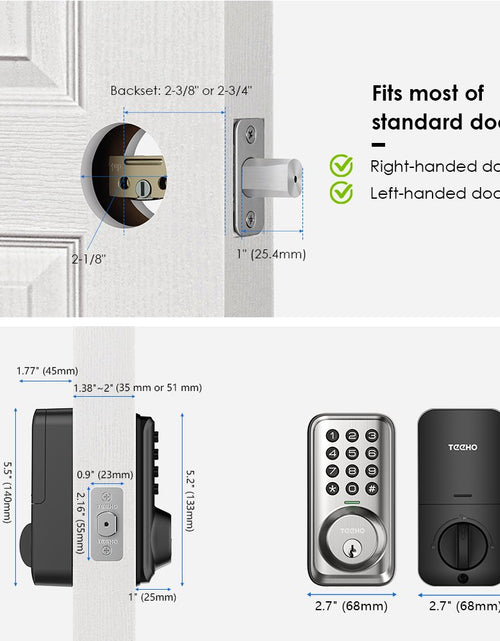 Load image into Gallery viewer, Keypad Keyless Entry Smart Electronic Digital Deadbolt Door Lock for Front Door - Satin Nickel
